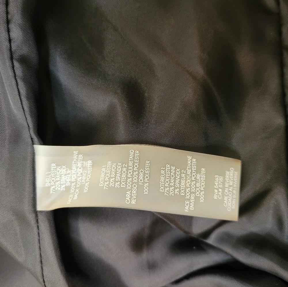 Calvin Klein Black Blazer Lined w/ Leather Size 10 - Picture 6 of 7